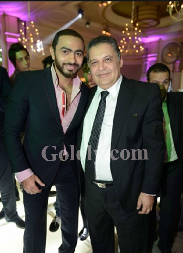 تامر حسني وسامو زين في حفل زفاف ابن شقيقة محسن جابر