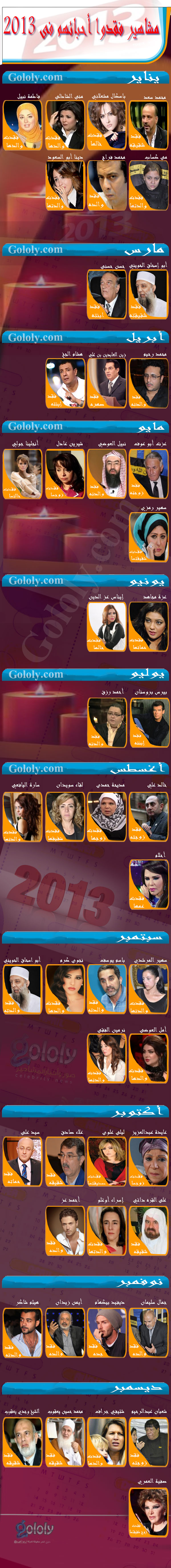 مشاهير فقدوا احبائهم في 2013