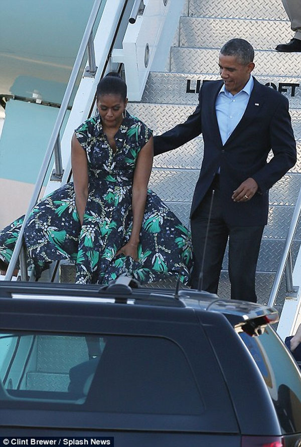 باراك اوباما وزوجته ميشيل في الهند