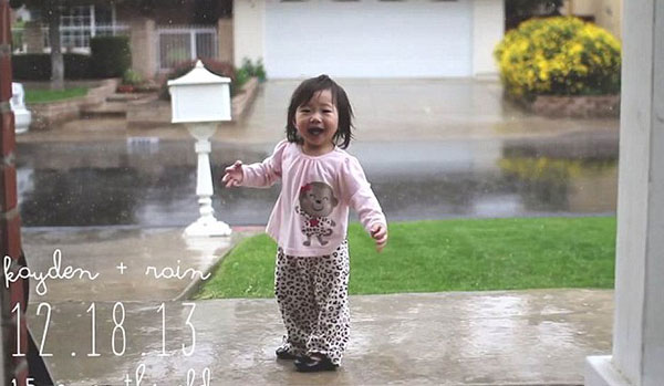 ترى المطر لاول مرة