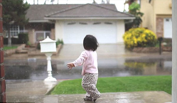 ترى المطر لاول مرة