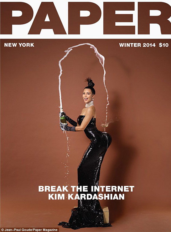 كيم كارداشيان تتعري بالكامل علي غلاف مجلة Paper.. صور
