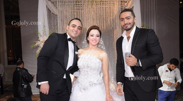 تامر حسني في حفل زفاف شريف ورانيا