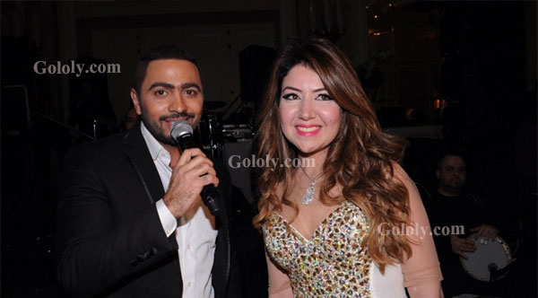 تامر حسني في حفل زفاف شريف ورانيا