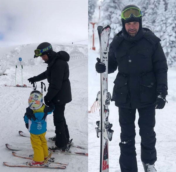 النجم التركي أنجين التان في نزهة ثلجية ممتعة مع ابنه (صور) 1 انجين التان